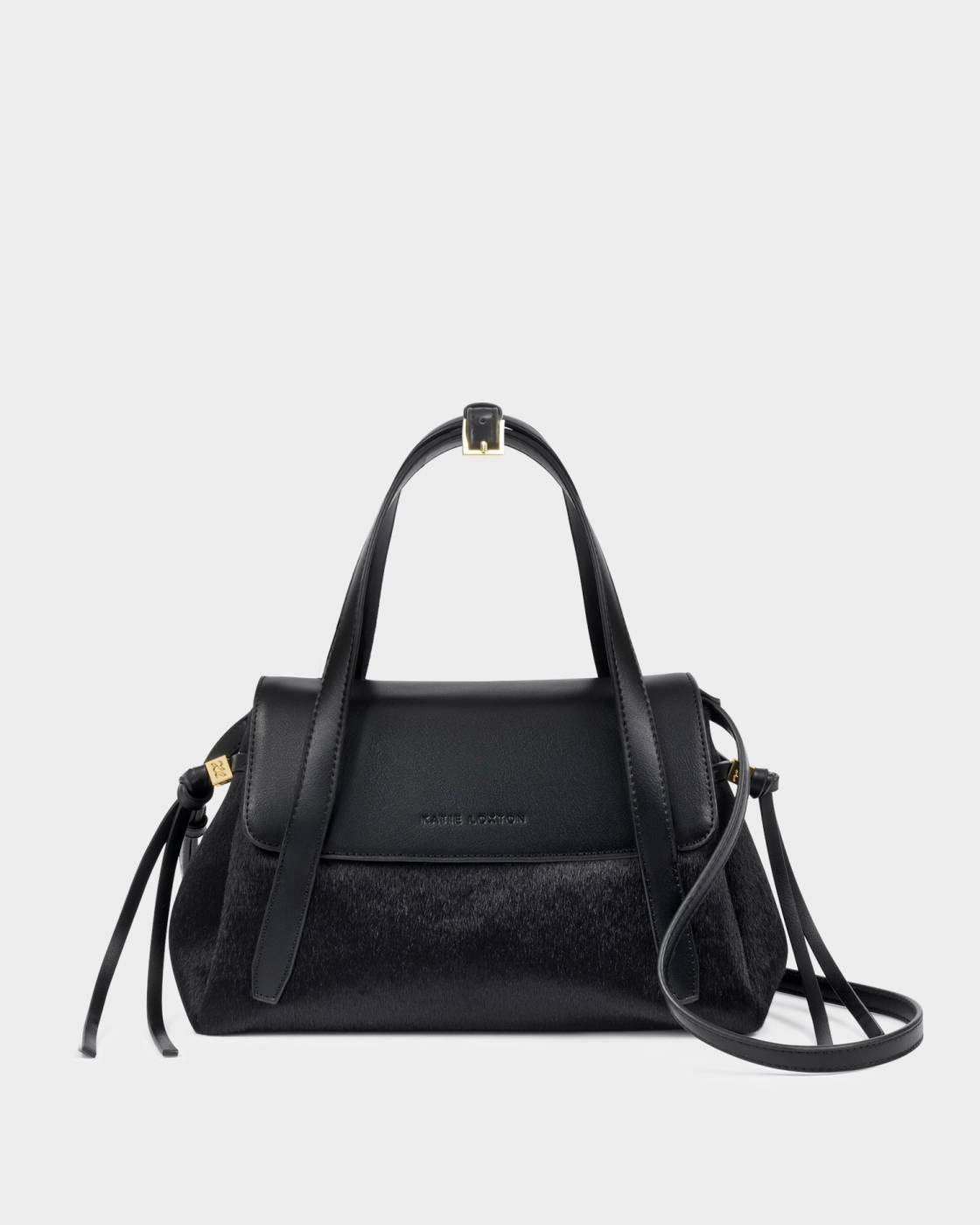 Katie Loxton Alyssa Faux Pony Top Handle Bag Black