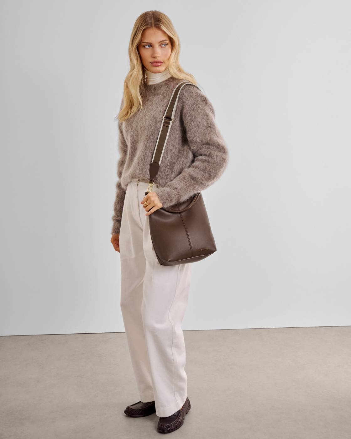 Katie Loxton Hallie Satchel Bag Dark Chocolate