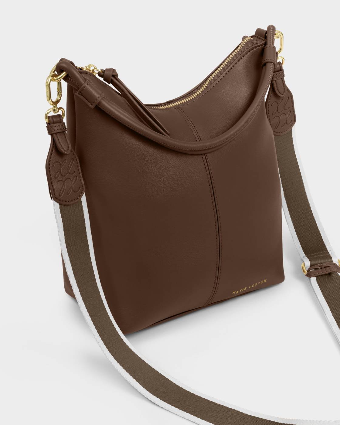 Katie Loxton Hallie Satchel Bag Dark Chocolate