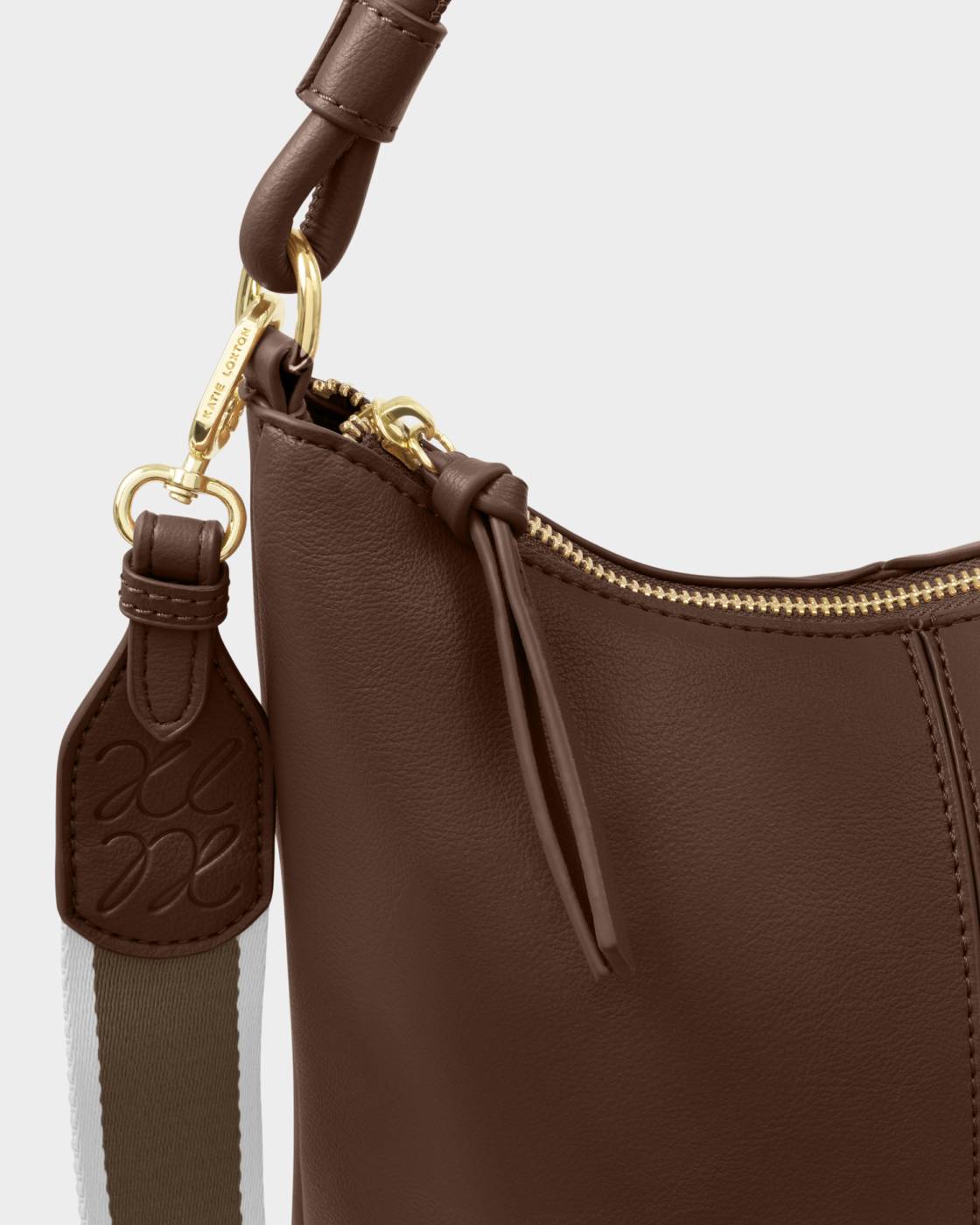 Katie Loxton Hallie Satchel Bag Dark Chocolate