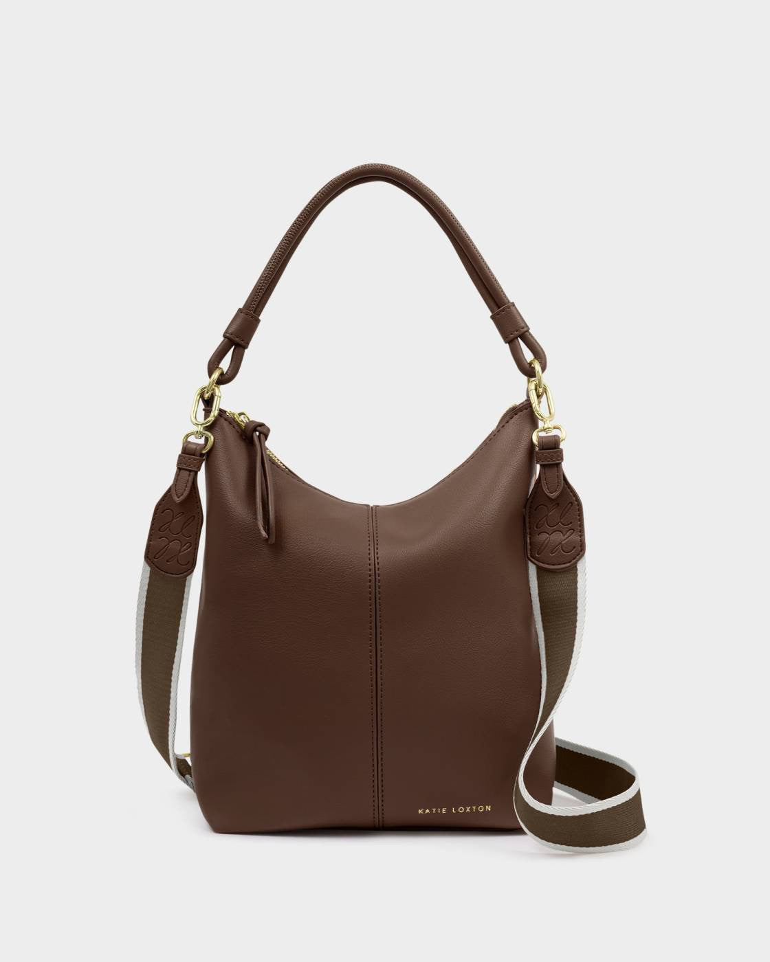 Katie Loxton Hallie Satchel Bag Dark Chocolate