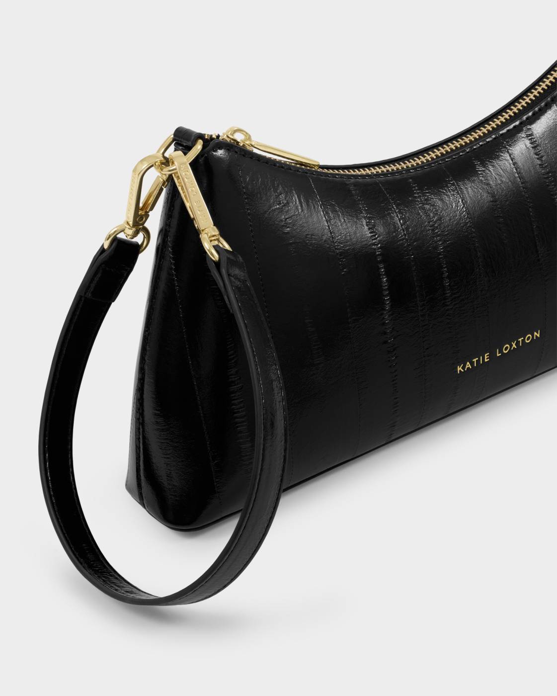 Katie Loxton Miley Small Shoulder Bag Black Eel