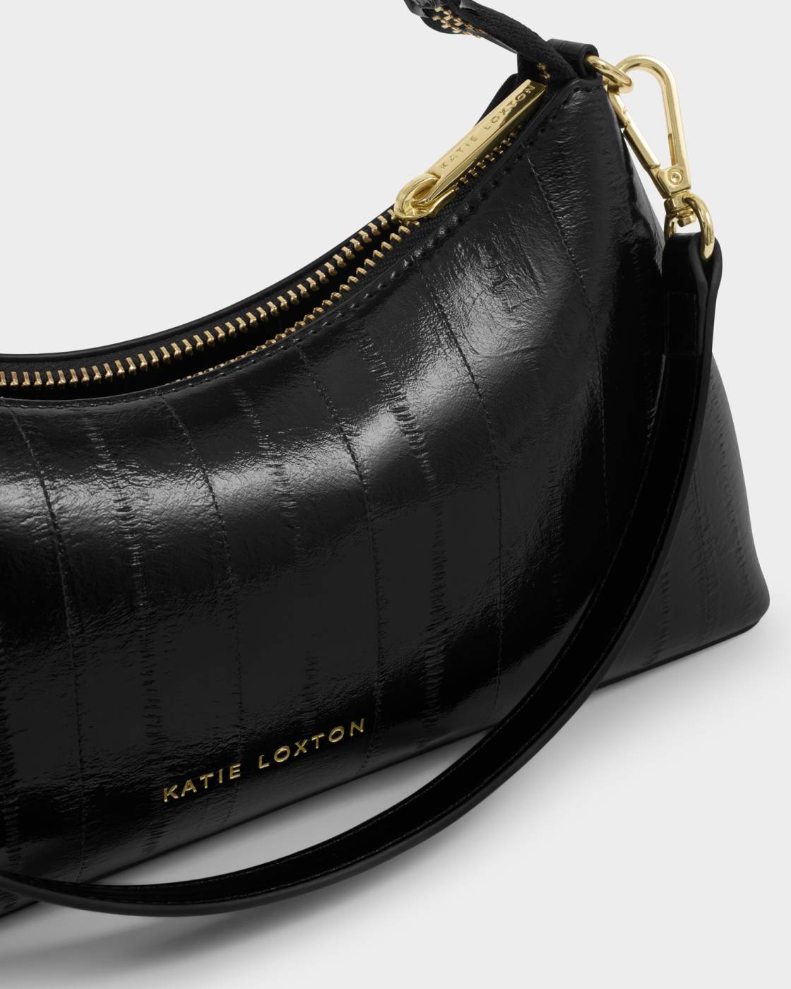 Katie Loxton Miley Small Shoulder Bag Black Eel