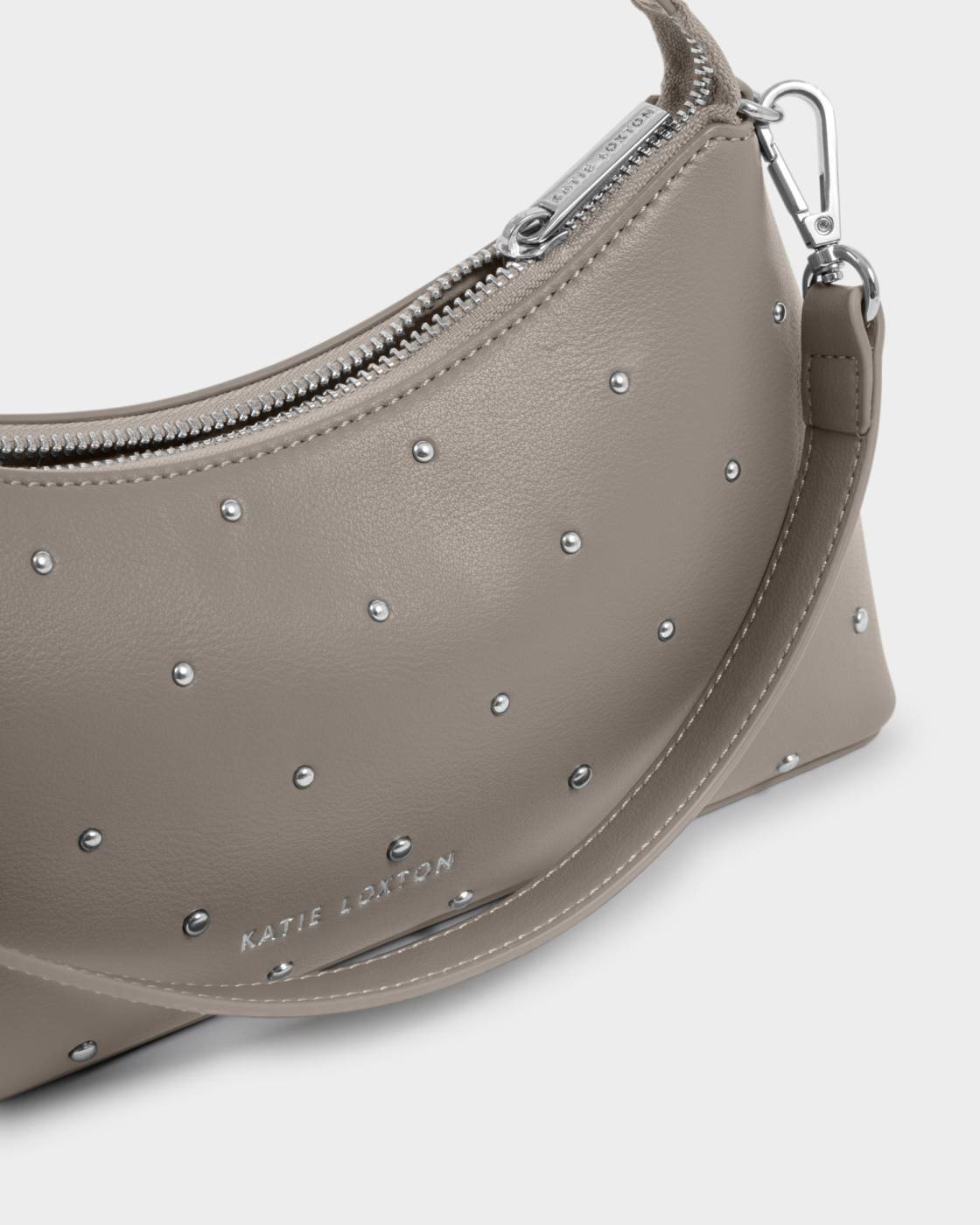 Katie Loxton Miley Small Shoulder Bag Silver Mink Studded