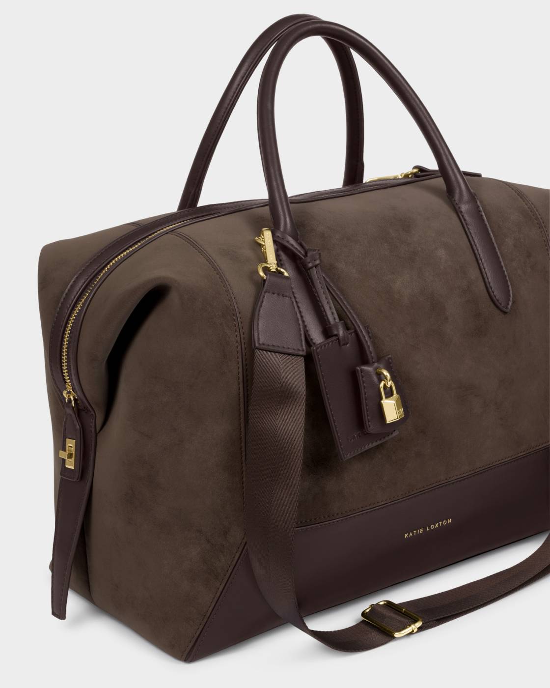 Katie Loxton Charlbury Cabin Bag Suedette Bitter Chocolate