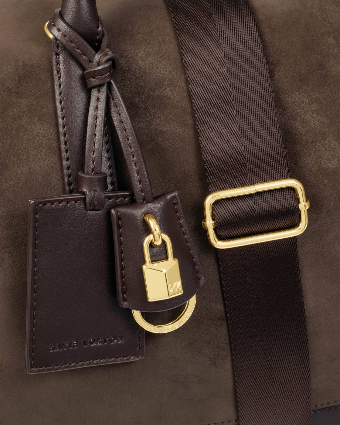 Katie Loxton Charlbury Cabin Bag Suedette Bitter Chocolate