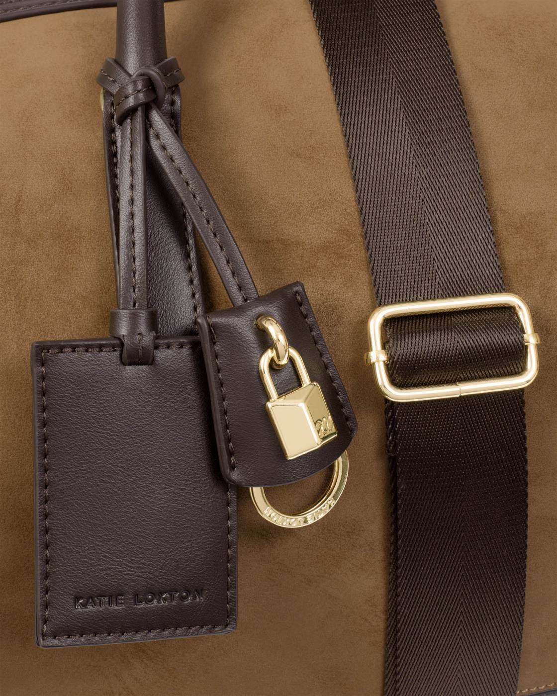 Katie Loxton Charlbury Cabin Bag Caramel Suedette Bitter Chocolate