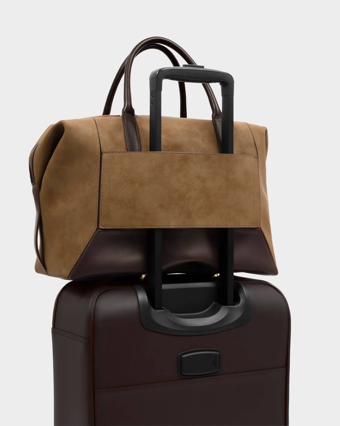 Katie Loxton Charlbury Cabin Bag Caramel Suedette Bitter Chocolate