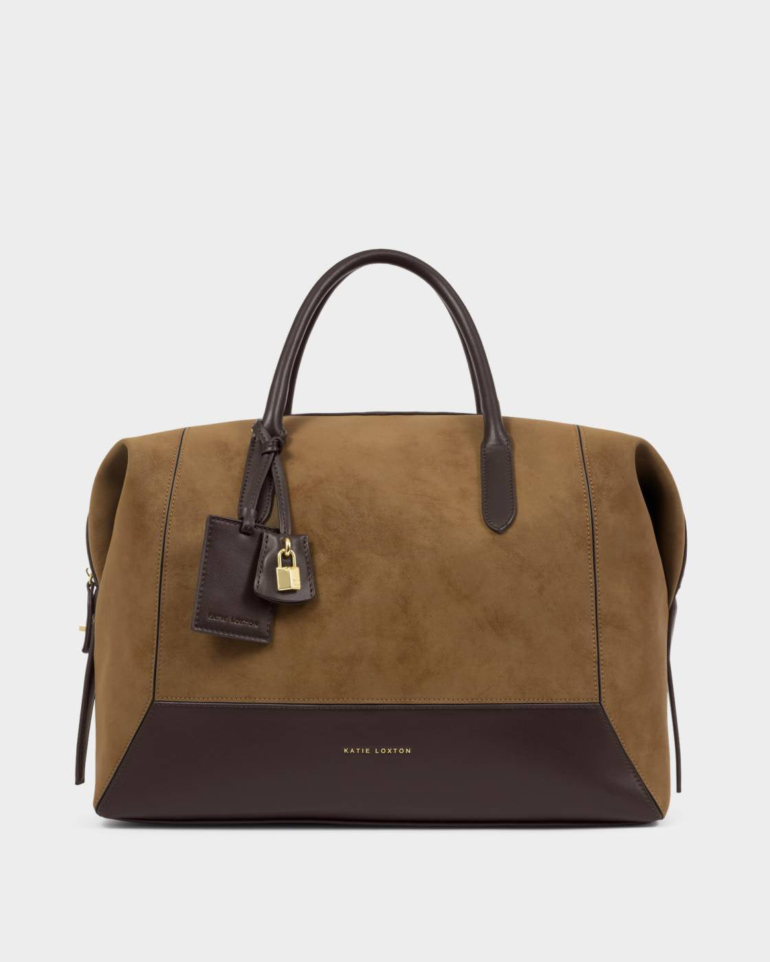 Katie Loxton Charlbury Cabin Bag Caramel Suedette Bitter Chocolate