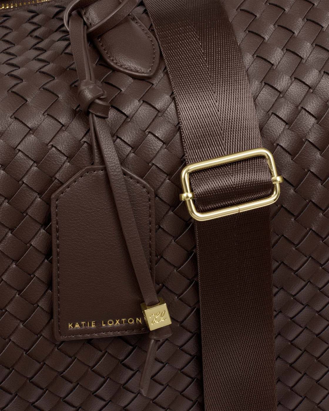 Katie Loxton Milan Hand Woven Cabin Bag Chocolate