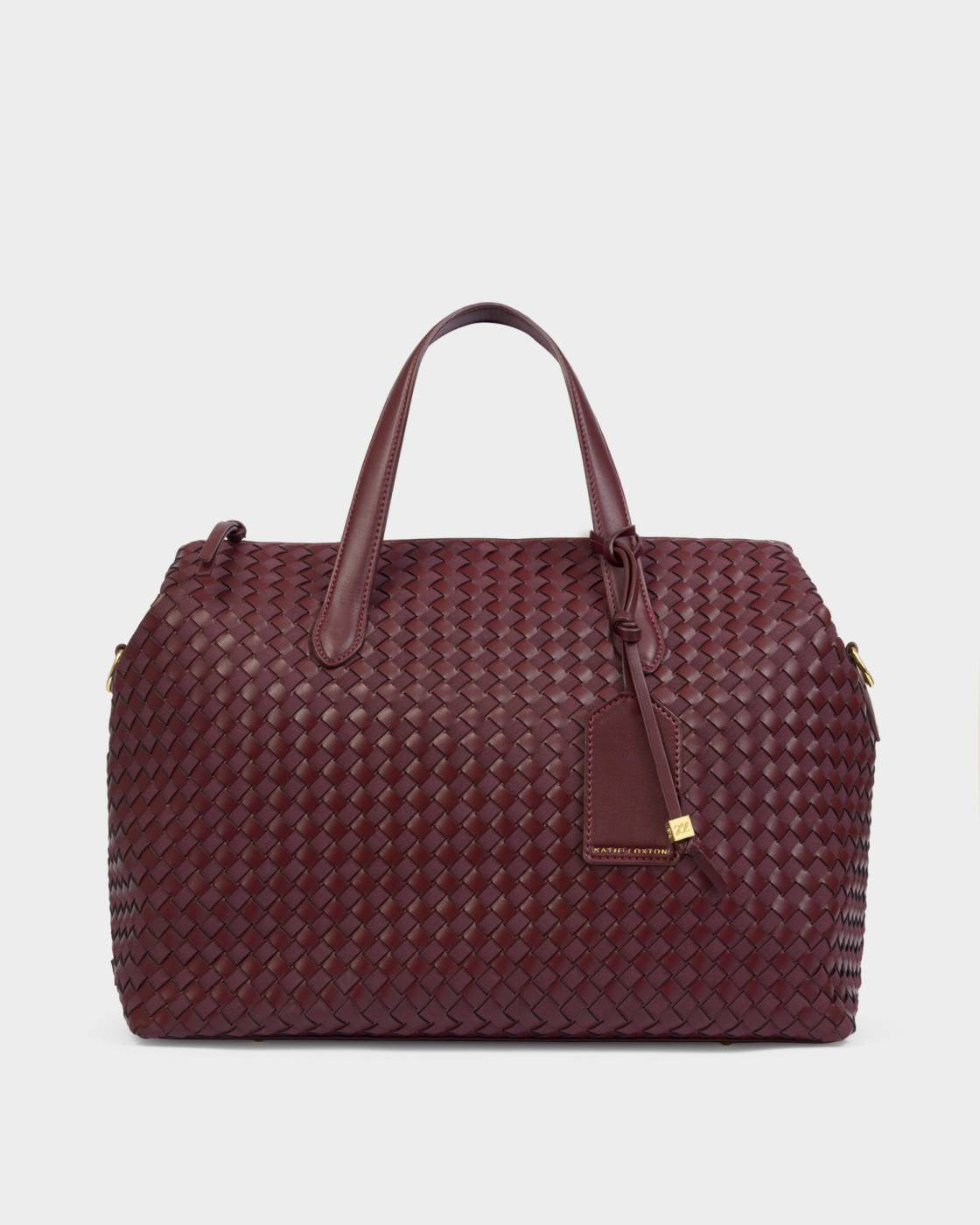 Katie Loxton Milan Hand Woven Cabin Bag Cherry