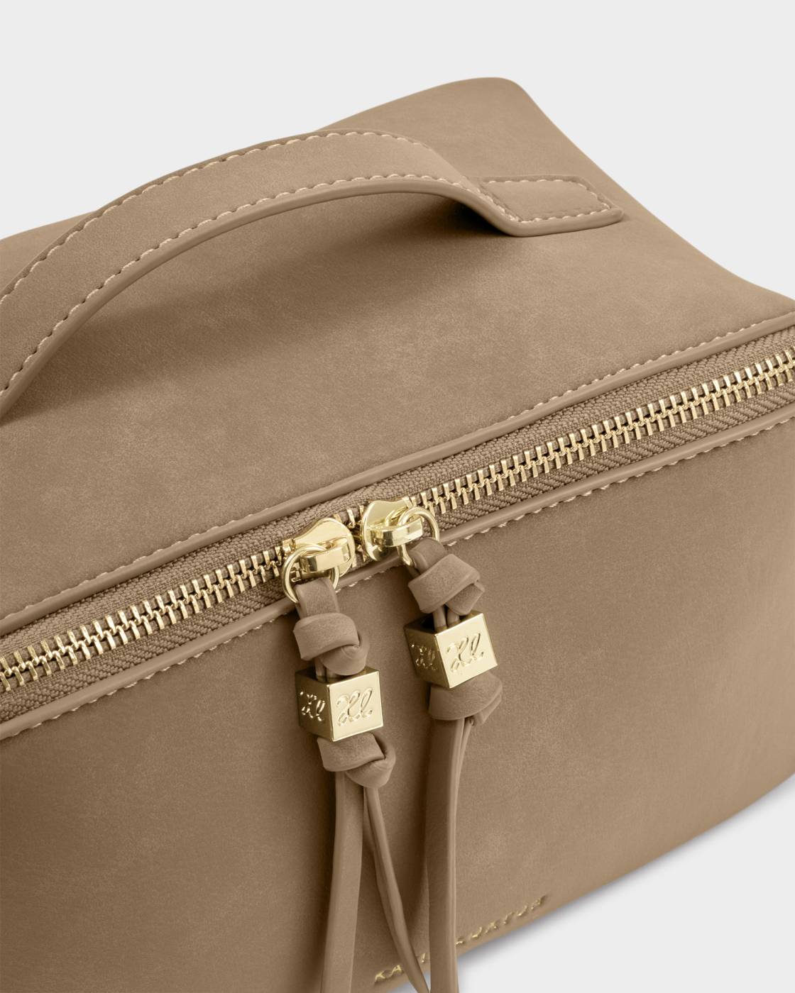 Katie Loxton Soho Medium Make Up & Wash Bag Taupe Suedette
