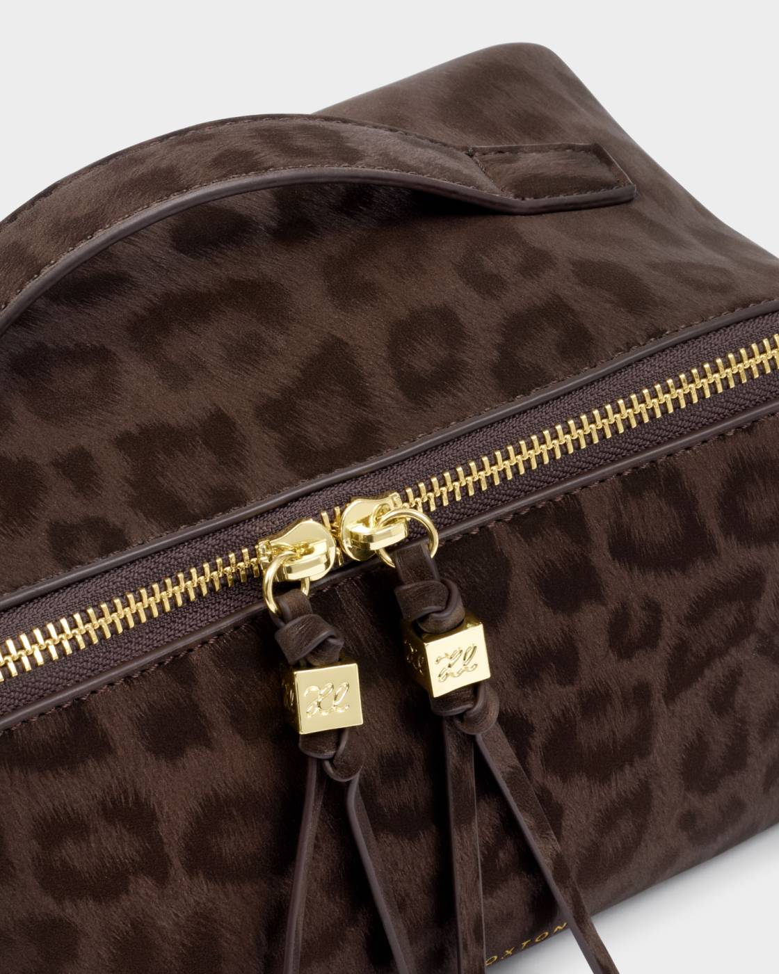 Katie Loxton Soho Medium Make Up & Wash Bag Chocolate Leopard