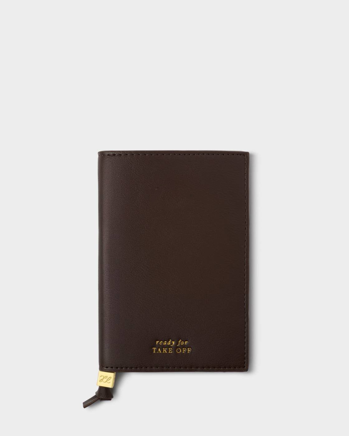 Katie Loxton Travel Passport Cover Ready For Take Off Chocolate