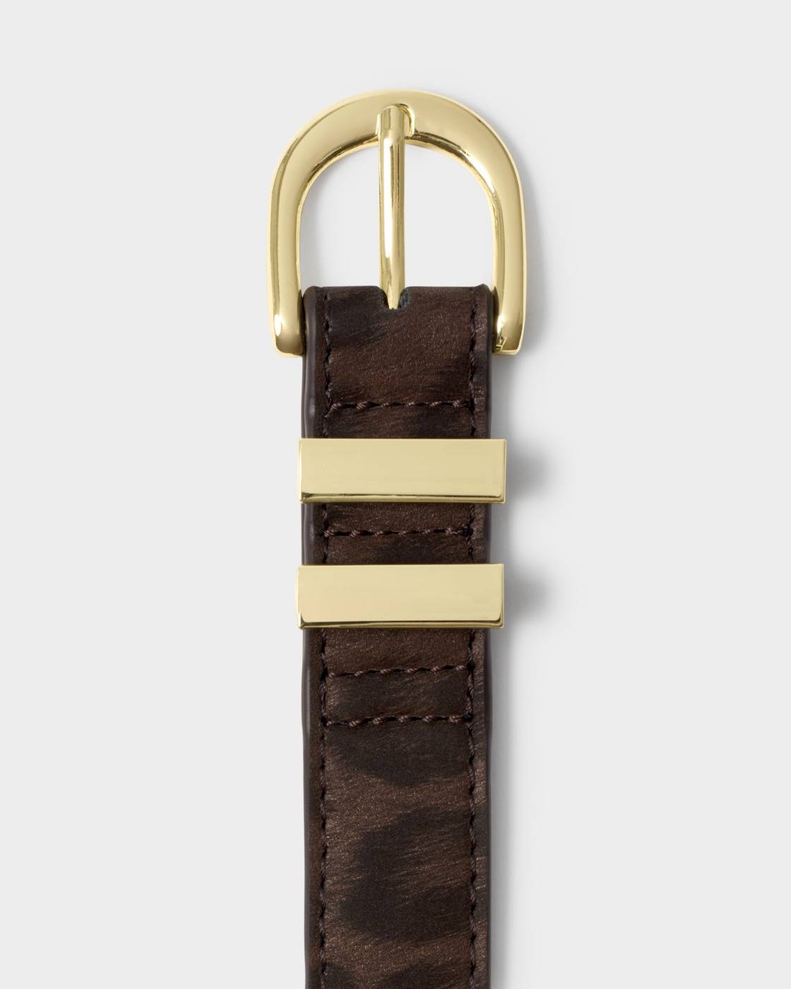 Katie Loxton Leopard Buckle Belt Chocolate Leopard