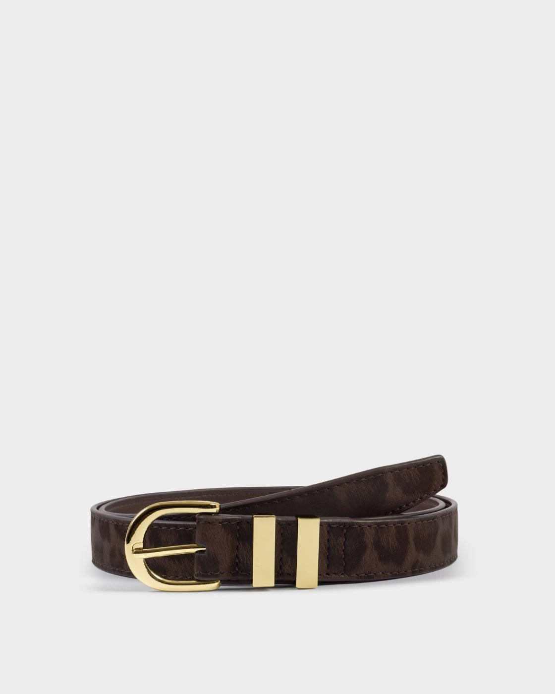 Katie Loxton Leopard Buckle Belt Chocolate Leopard