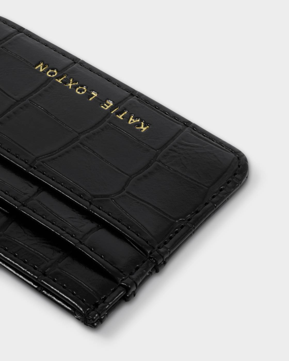 Katie Loxton Gift Boxed Keyring And Cardholder Set Black Croc