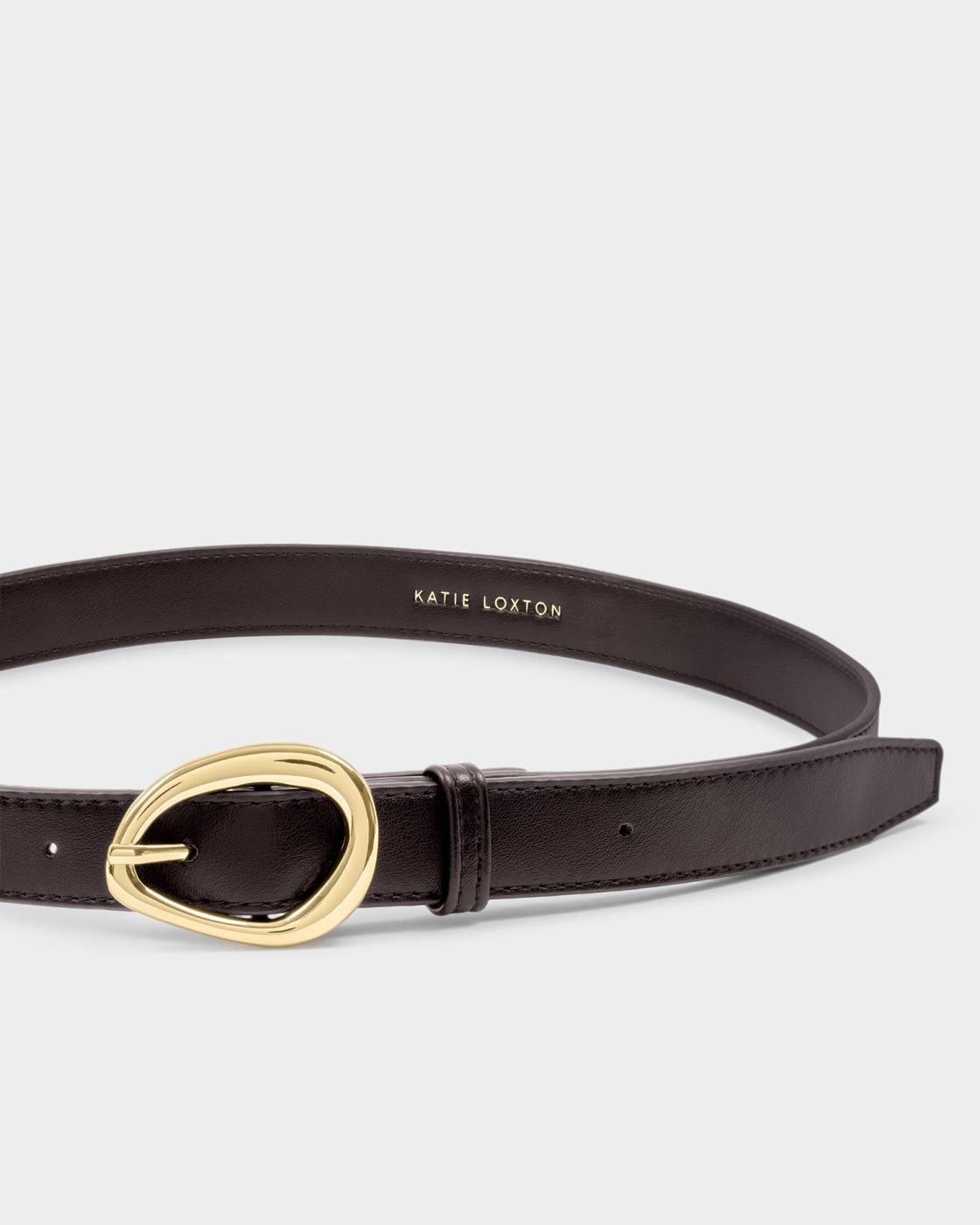 Katie Loxton Organic Buckle Belt Bitter Chocolate
