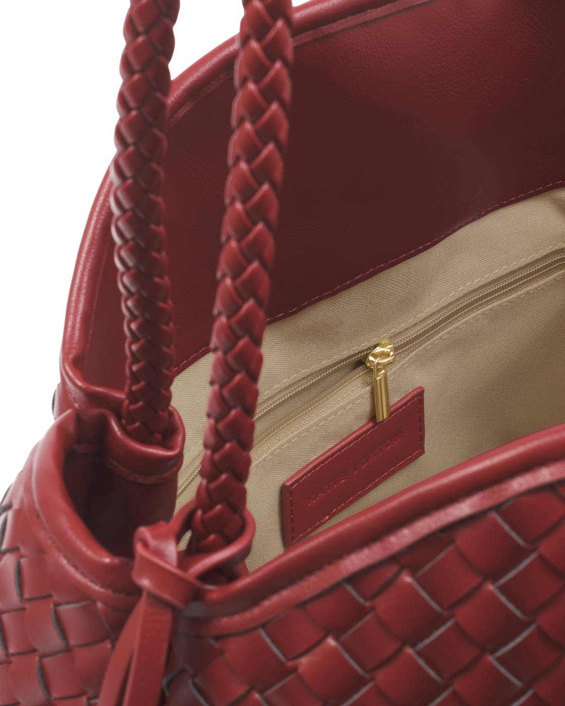Katie Loxton Nova Hand Woven Large Shoulder Bag Crimson
