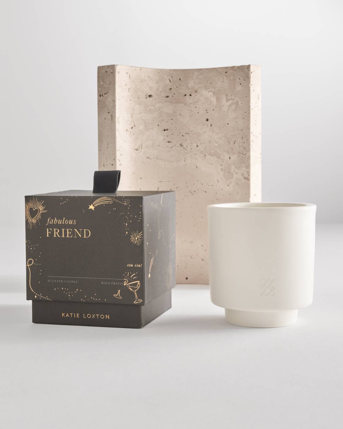 Katie Loxton Ceramic Sentiment Candle Fabulous Friend Fresh Fig And Wild Freesia