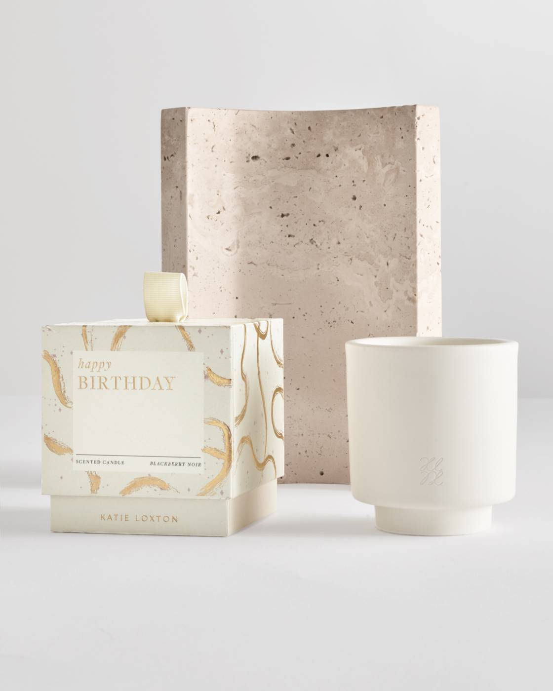 Katie Loxton Ceramic Sentiment Candle Happy Birthday Blackberry Noir