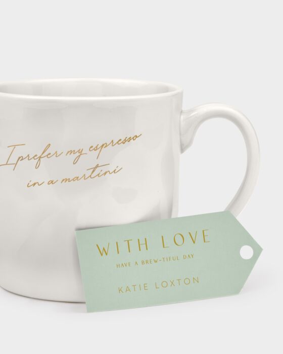 Katie Loxton Gift Bow Mug  'I Prefer My Espresso In A Martini'
