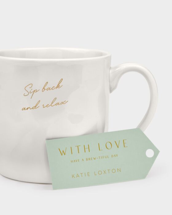 Katie Loxton Gift Bow Mug  'Sip Back And Relax'