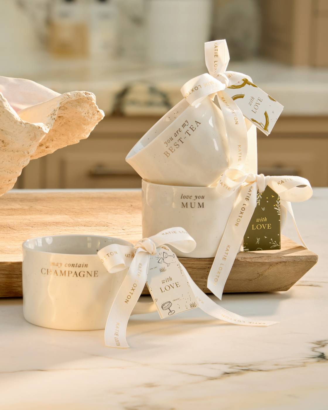 Katie Loxton Speckled Sentiment Mug With Tag May Contain Champagne