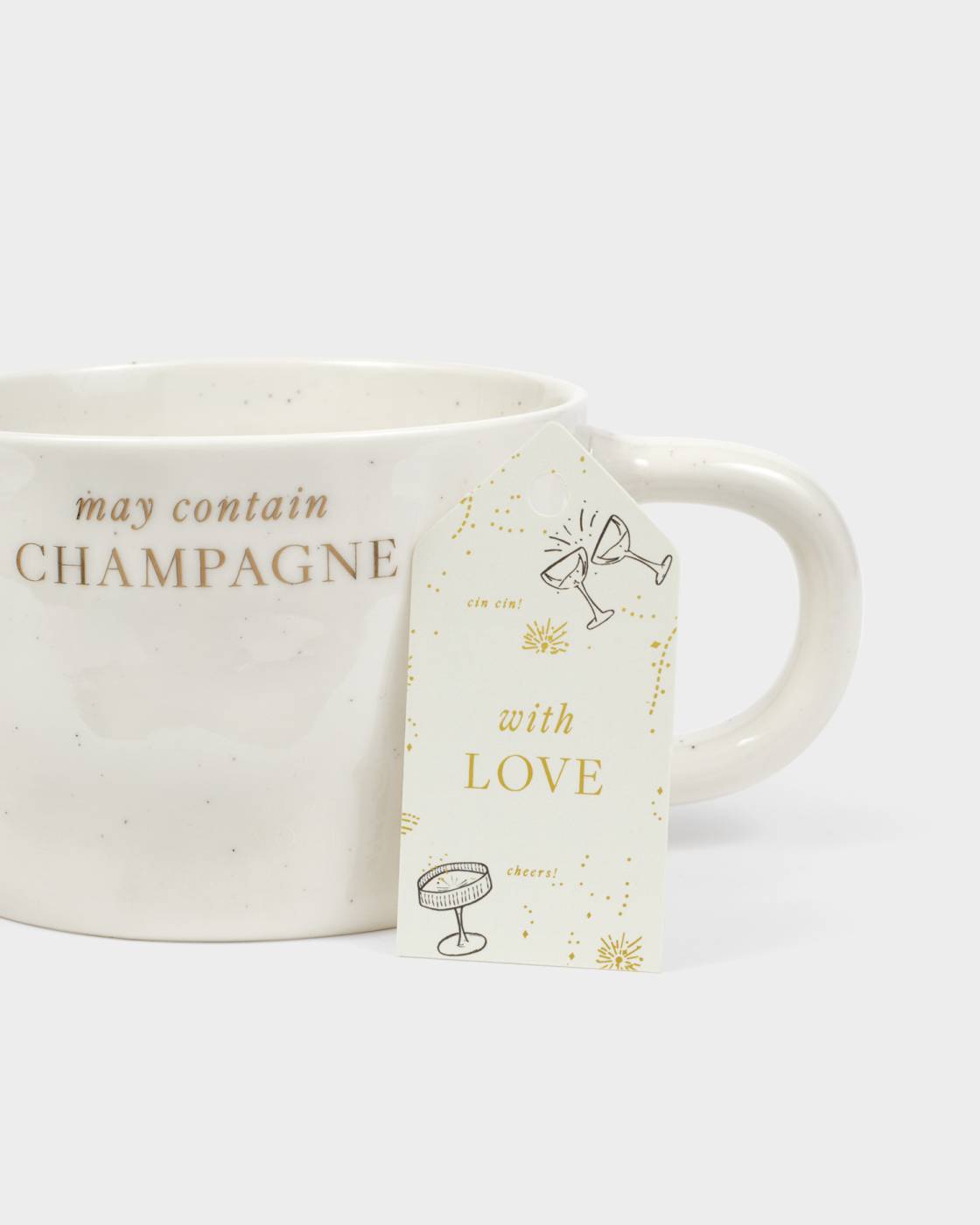 Katie Loxton Speckled Sentiment Mug With Tag May Contain Champagne