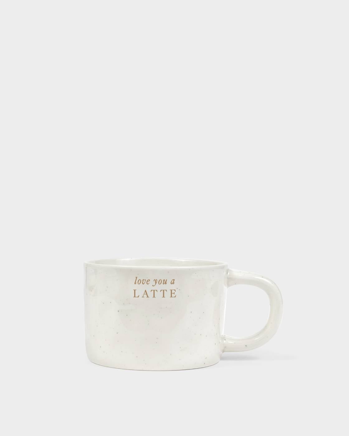 Katie Loxton Speckled Sentiment Mug With Tag Love You A Latte