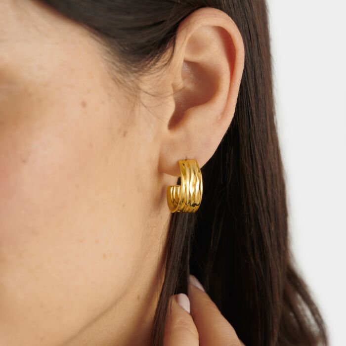 Katie Loxton Cleyo Waterproof Gold Hoop Earrings