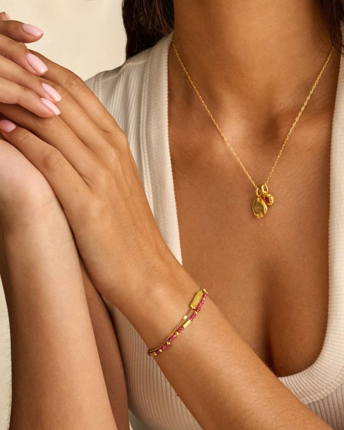 Katie Loxton Birthstone Bracelet January Garnet 18Cm