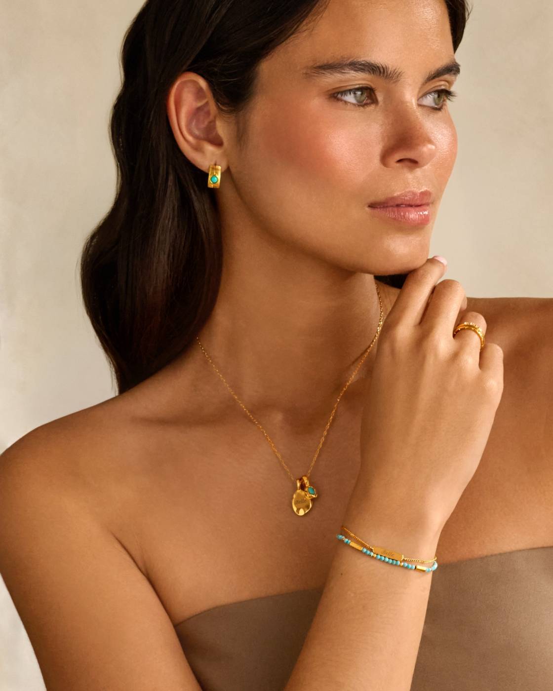 Katie Loxton Birthstone Bracelet December Turquoise 18Cm