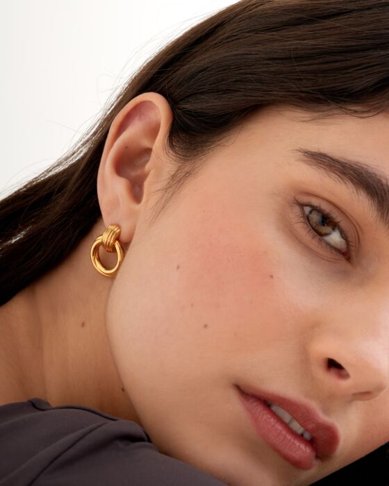 Katie Loxton Demi Waterproof Gold Oversized Stud Earrings