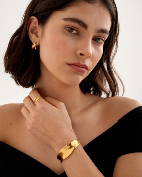 Katie Loxton Molten Luxe Bangle Gold Coated