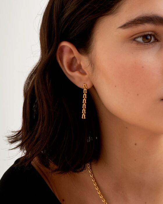 Katie Loxton Grecian Link Multi-Wear Earrings Gold Coated