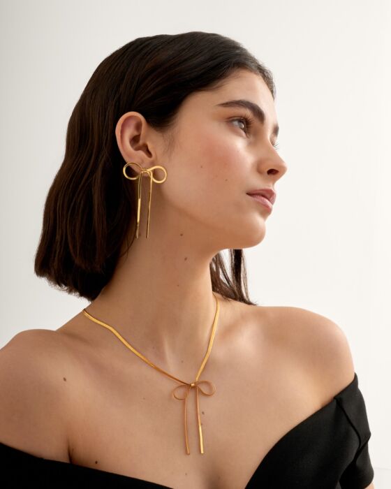 Katie Loxton Amelie Waterproof Gold Bow Necklace