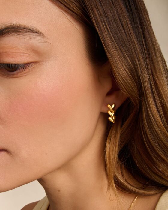 Katie Loxton Heart Link Waterproof Gold Earrings