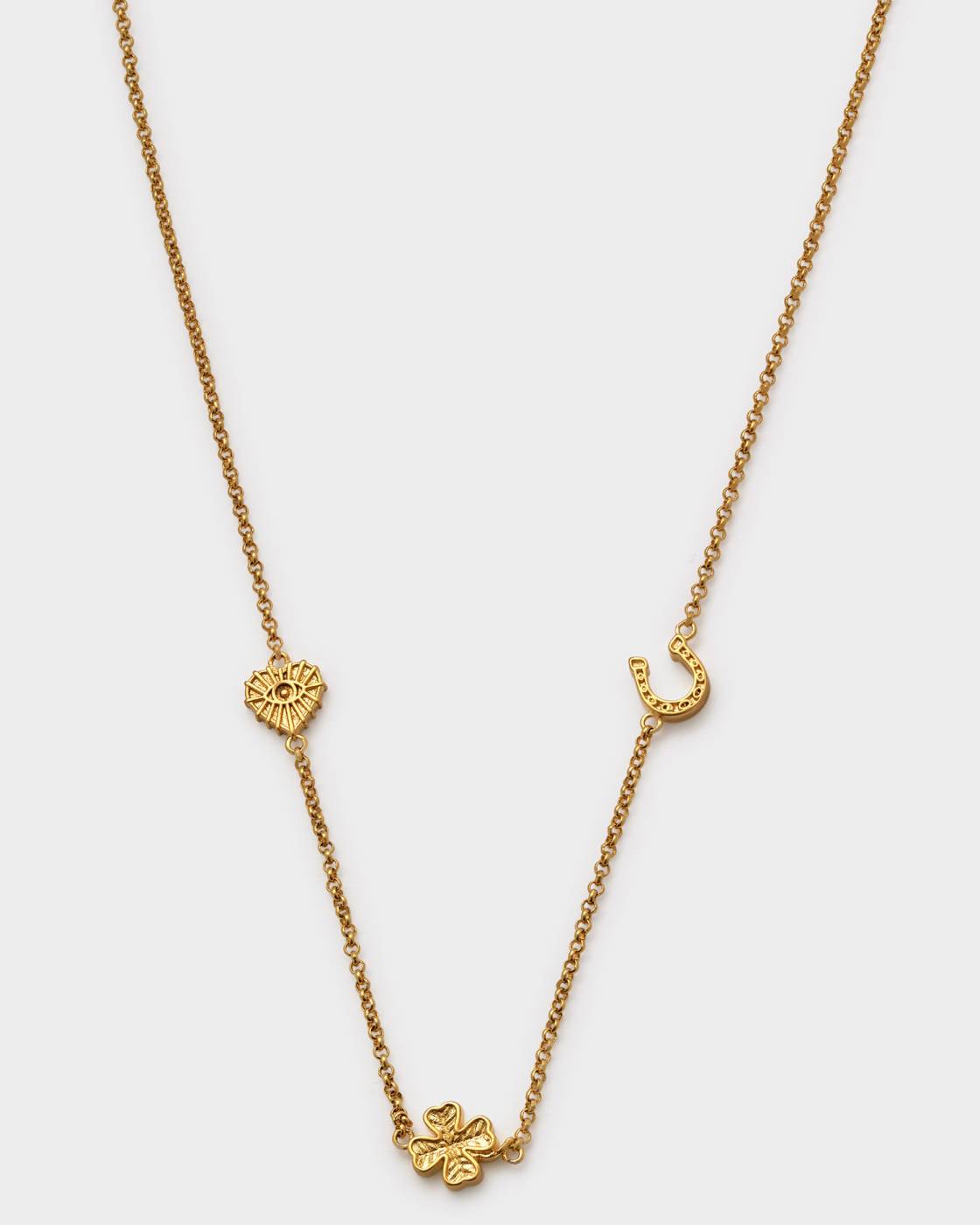 Katie Loxton Lucky Charm Necklace Gold Coated 45cm