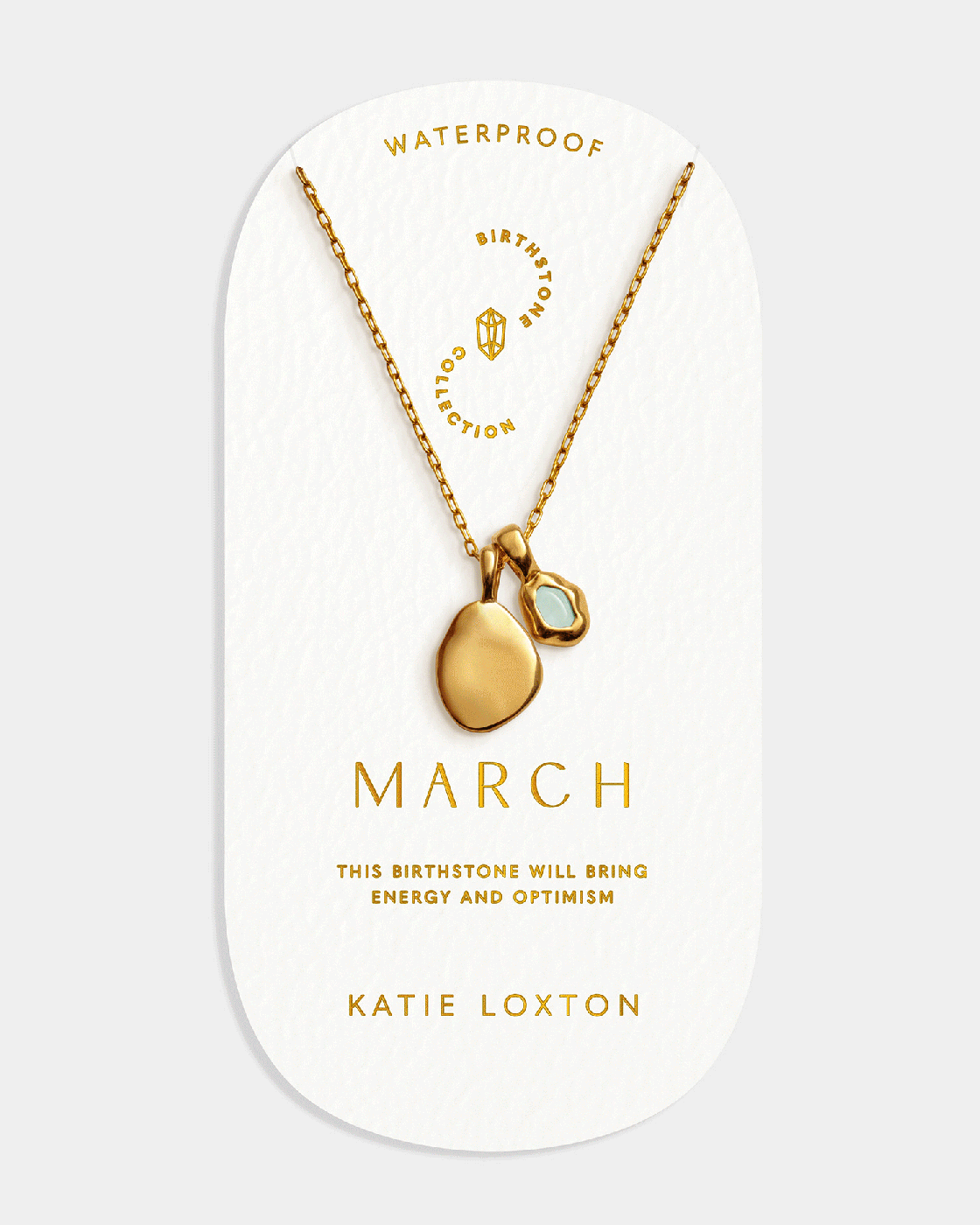 Katie Loxton Birthstone Necklace March Aqua Crystal