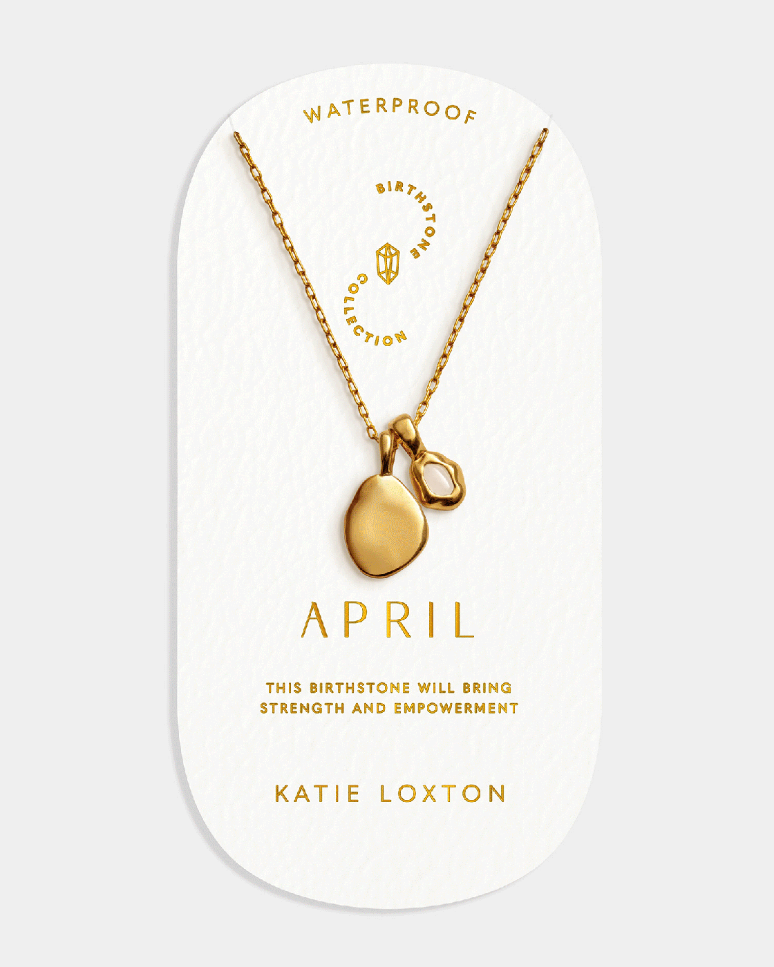 Katie Loxton Birthstone Necklace April Rock Crystal