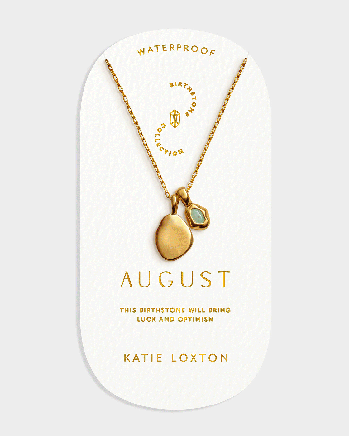 Katie Loxton Birthstone Necklace August Aventurine