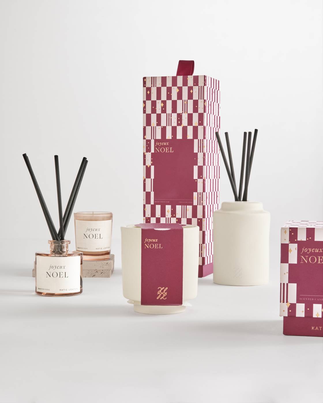 Katie Loxton Ceramic Sentiment Reed Diffuser Joyeux Noel Frosted Pine And Cedarwood