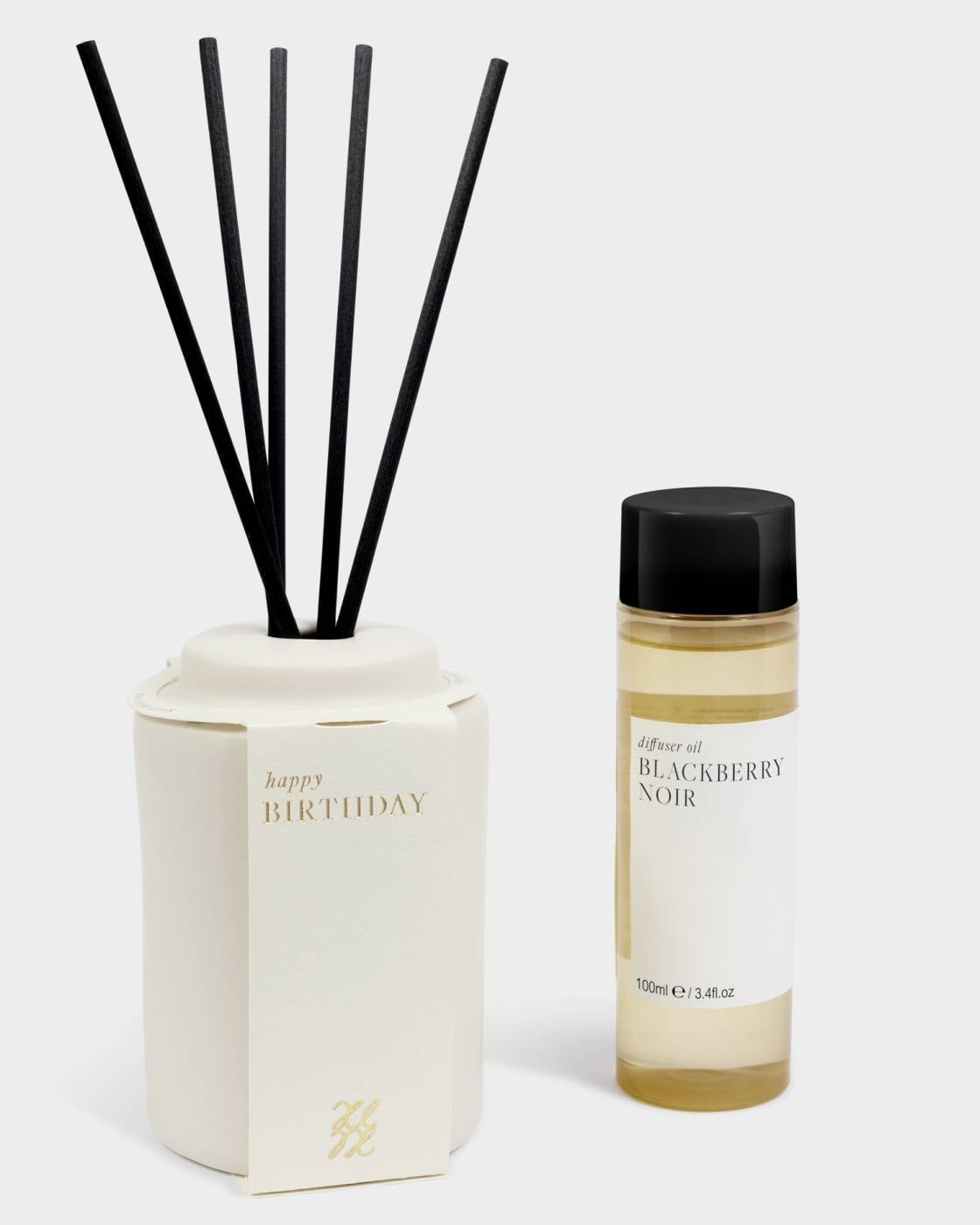 Katie Loxton Ceramic Sentiment Reed Diffuser Happy Birthday Blackberry Noir