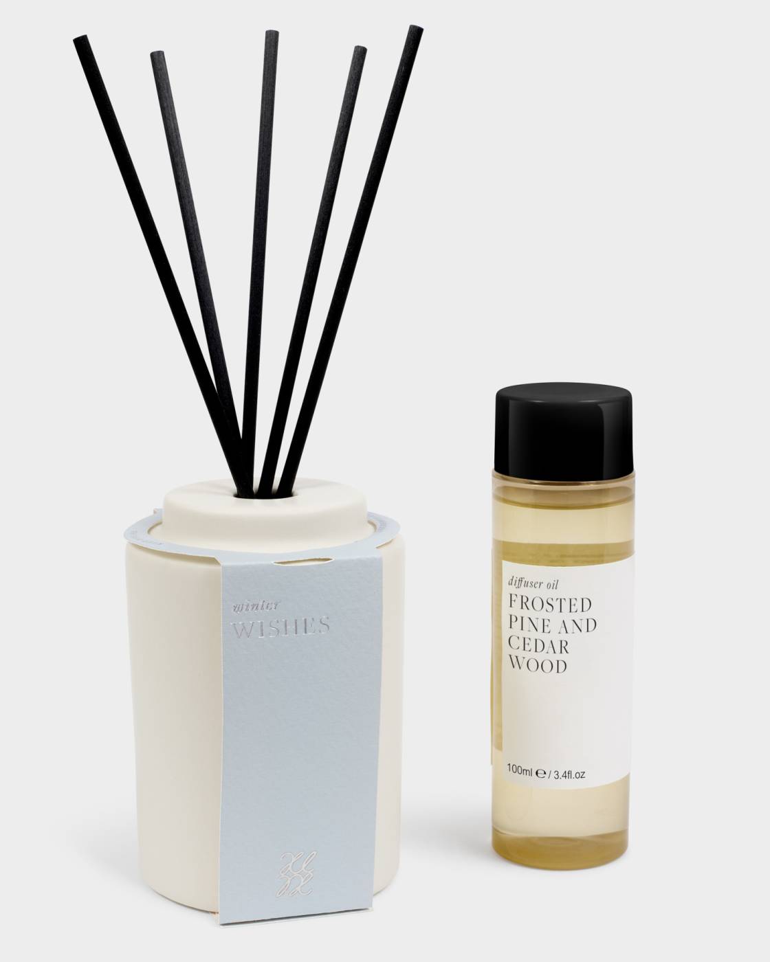 Katie Loxton Ceramic Sentiment Reed Diffuser Winter Wishes Frosted Pine And Cedarwood
