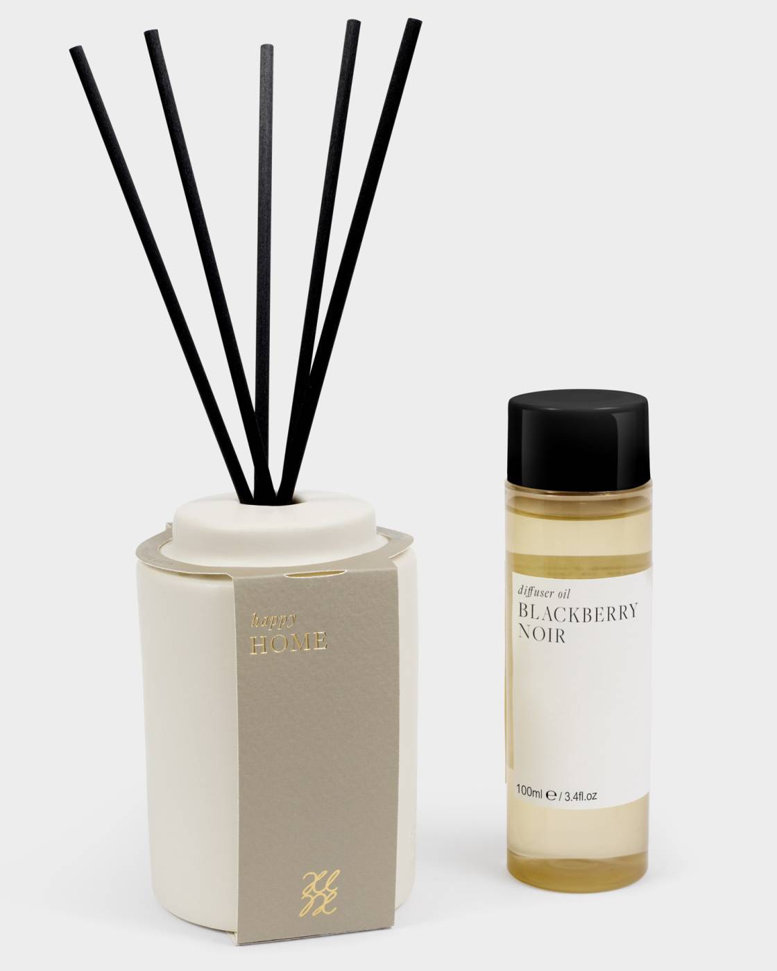 Katie Loxton Ceramic Sentiment Reed Diffuser Happy Home Blackberry Noir