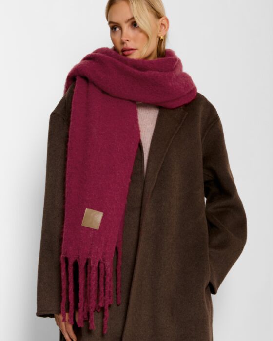Katie Loxton Recycled Tassel Scarf Garnet Red