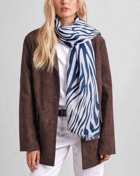 Katie Loxton Printed Scarf Zebra Off White