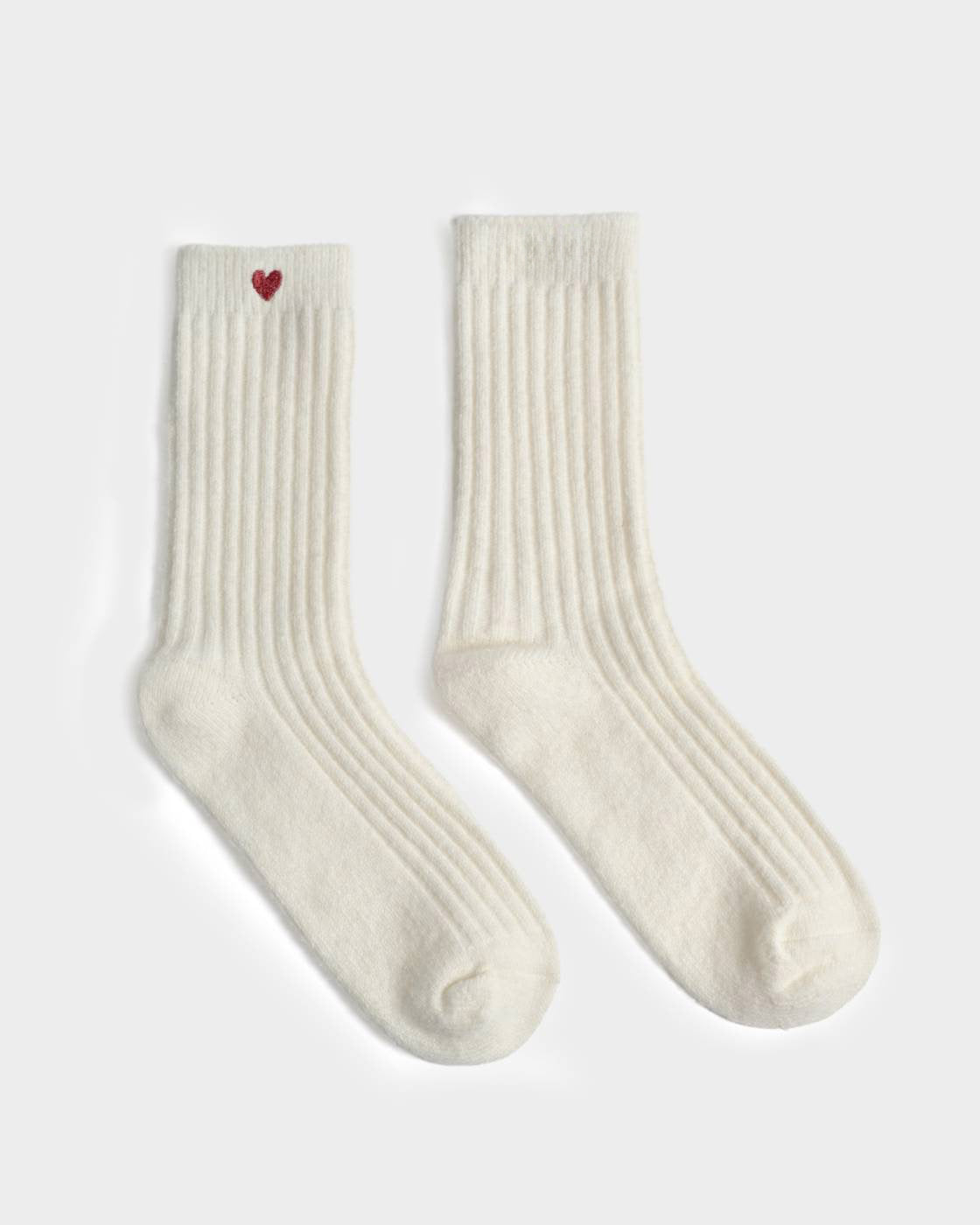 Katie Loxton Gift Boxed Chunky Knit Socks Heart Off White One Size