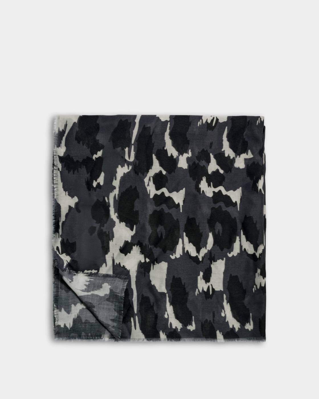 Katie Loxton Printed Scarf Brush Stroke Leopard Grey/Black/White